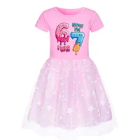 Enfants Six Seven robe 67 voler un cerveau bébé filles à manches courtes robes décontractées filles fantaisie princesse robes enfants vêtements 5