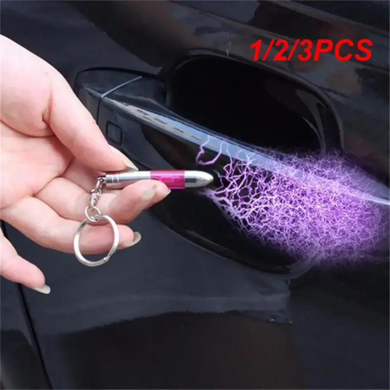 

1/2/3PCS Anti-Static Keychain Car Body Static Eliminator Discharger High-Voltage Portable Key Ring with LED Light Interior