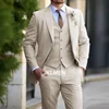 3 Pieces  Classic Men Suit Fashion Slim Fit Blazer Vest Pants Set Formal Business Wedding Tuxedos for Men Casual Clothing 3