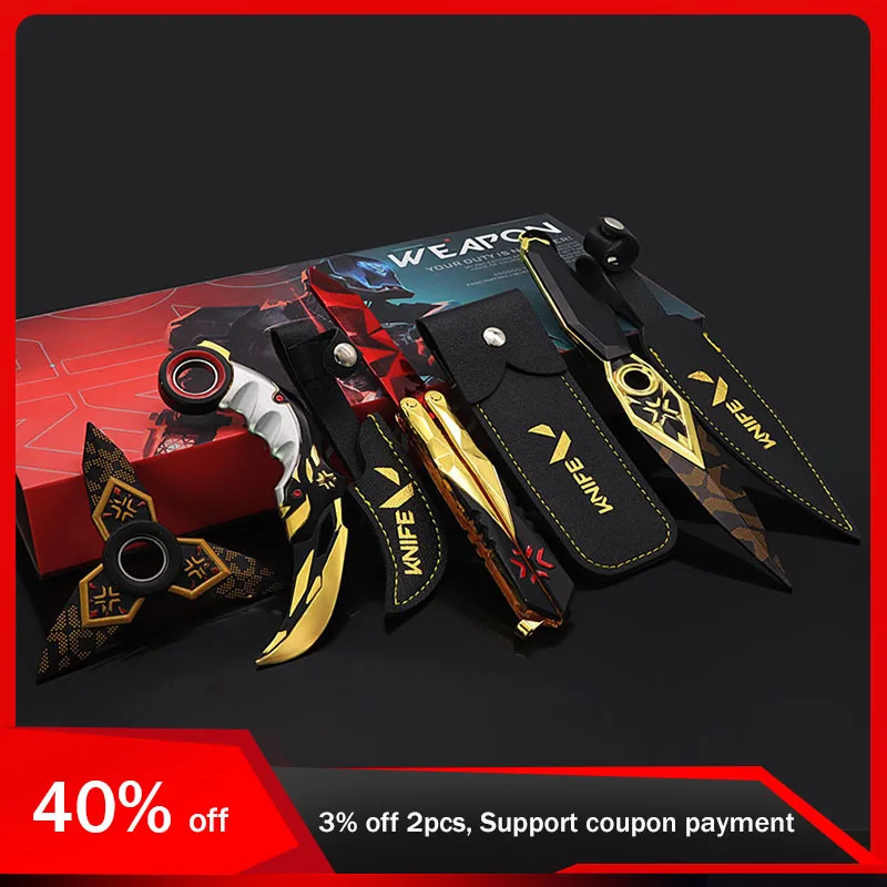 

Valorant Game Peripherals Weapon Model Championship Claw Knife Toy Sword Cosplay Gift Box Kunai Dart Metal Gifts for Boys