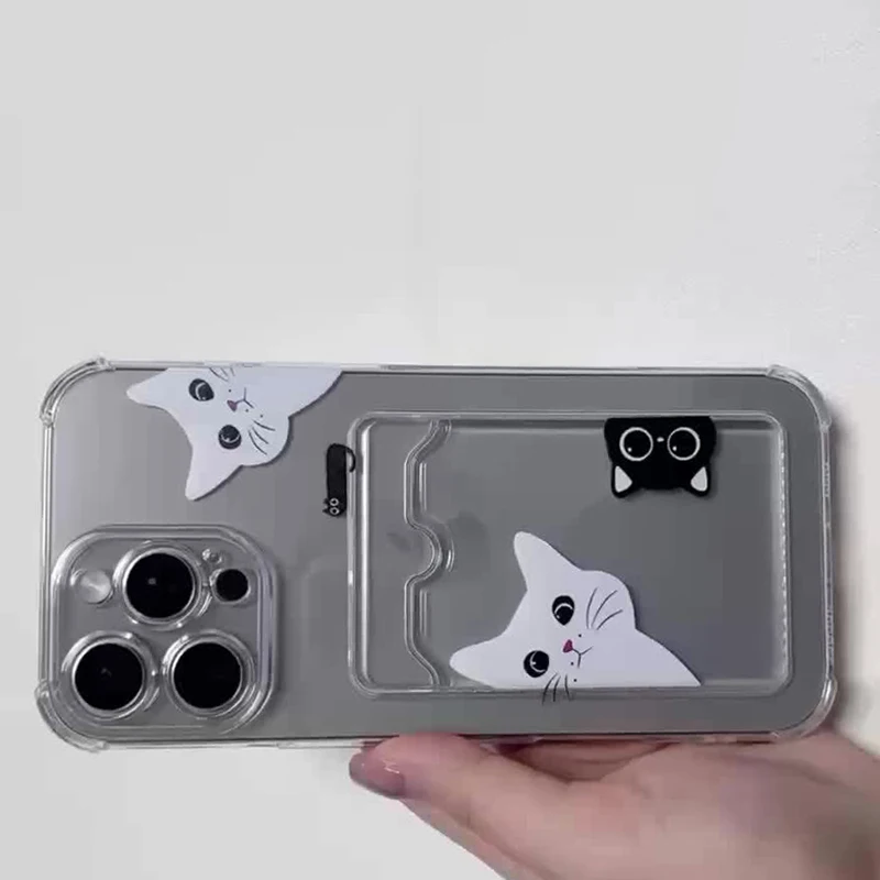 Stylish Black and White Cat Pattern Insert Phone Case Cover