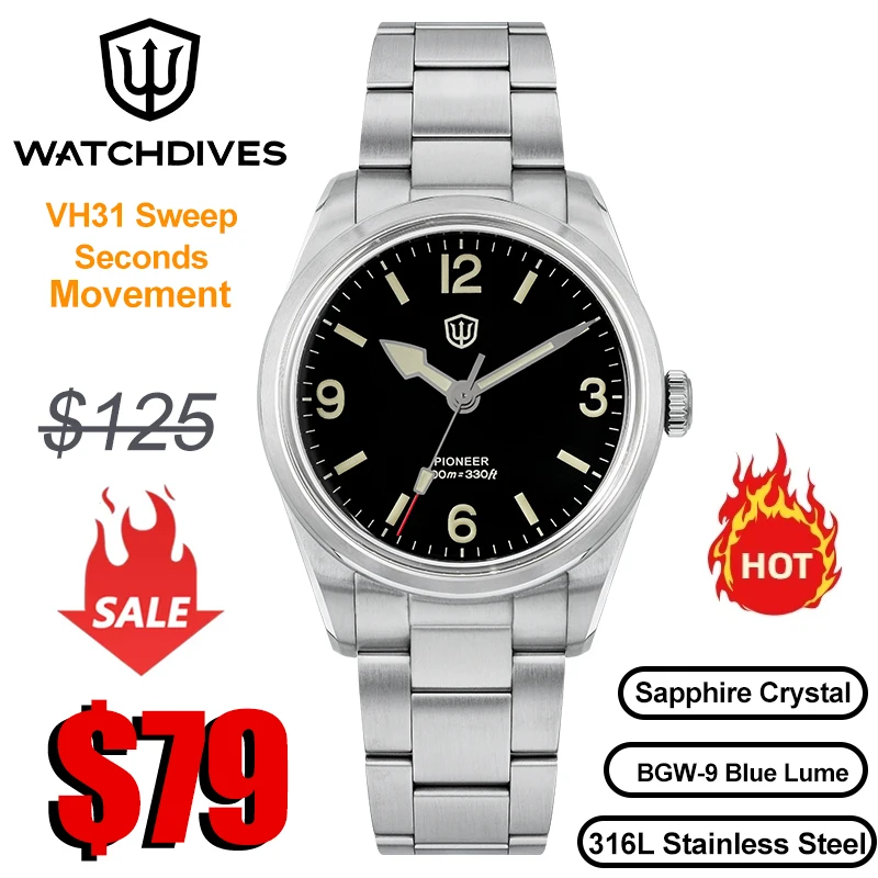 Watchdives WD1960S V2 Quartz Watch New Sapphire Luminous Watches