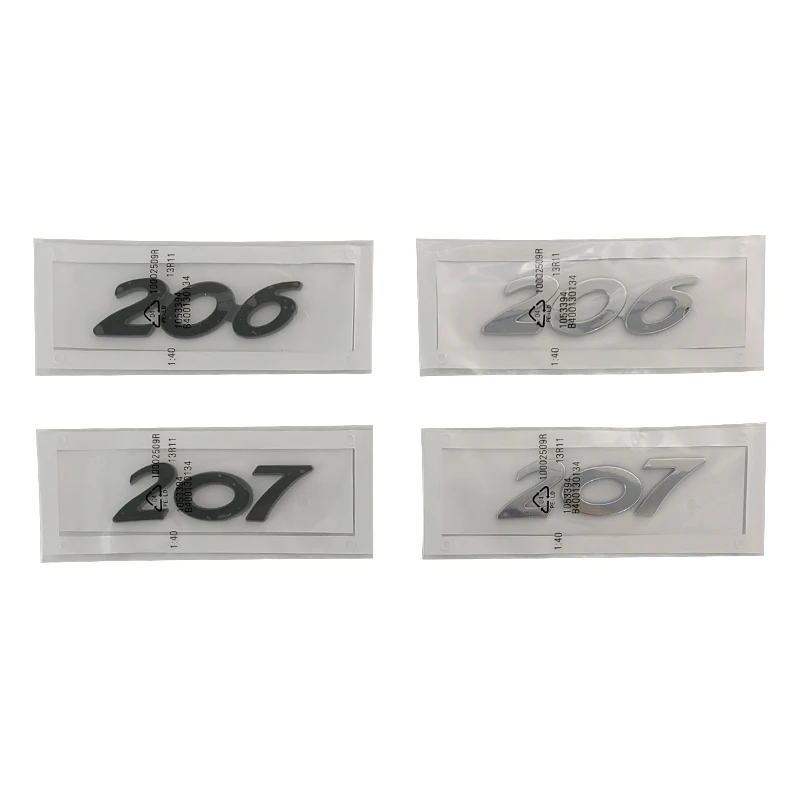 3D ABS 크롬 자동차 트렁크 스티커 푸조 로고 문자 206 207 301 307 308 408 508 2008 3008 4008 5008 문자 액세서리