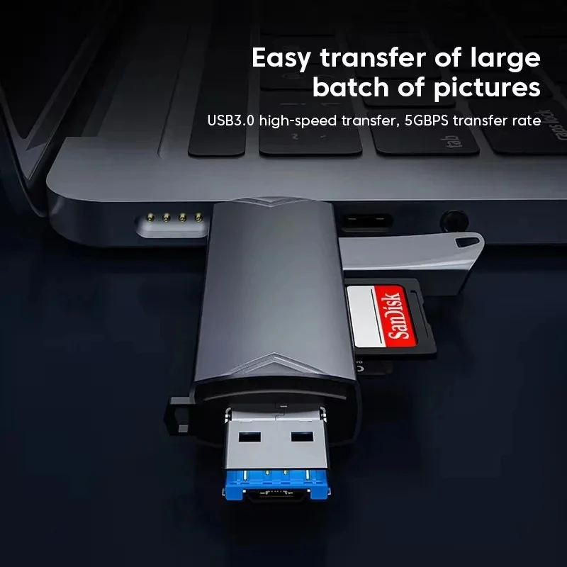 6-in-1 Multifunction USB Card Reader & Flash Drive Adapter