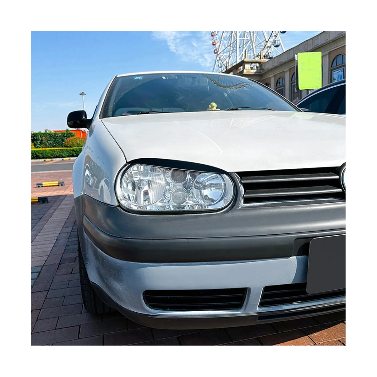 

For VW Golf4 MK4 IV 1997-2005 Gloss Black Front Headlight Cover Garnish Strip Eyebrow Cover Trim Sticker