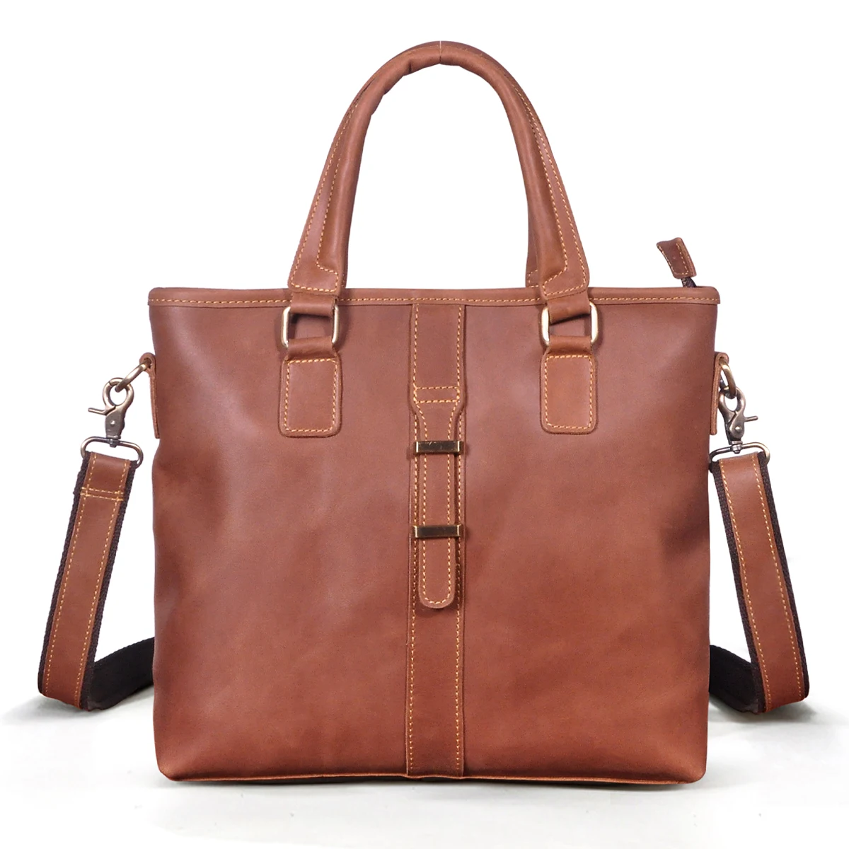 Hot Sale Thick Crazy Horse Leather Retro Business Briefcase 14