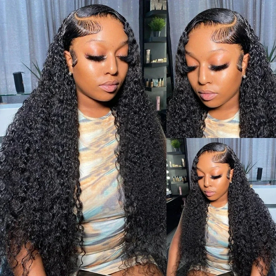 Glueless Wigs Ready To Wear HD Lace Front Wig Water Wave Wigs Human Hair  5x5 Lace Closure PrePlucked Deep Wave Curly Wigs