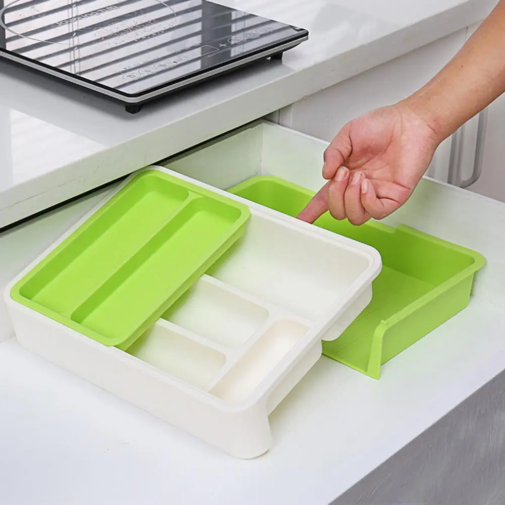 Expandable Kitchen Utensil Drawer Organizer 9.25-15.75 Inch Cutlery Tray for Spatula Spoon Ladle Space-Saving Storage