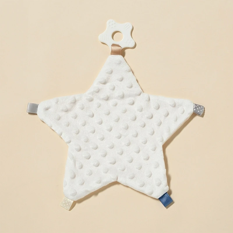 Baby Face Towel Soft Beans Cotton Newborn Appease Towel Comfort Sleeping Cuddling Blanket with Silicone Teether Kid Handkerchief
