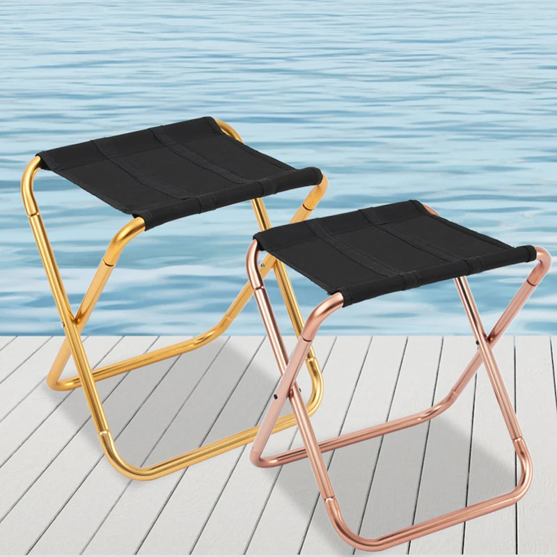 New Fishing Stool Outdoor Aluminium Alloy Portable Folding Chair MIni Furniture Retractable Camp Chair 32cm