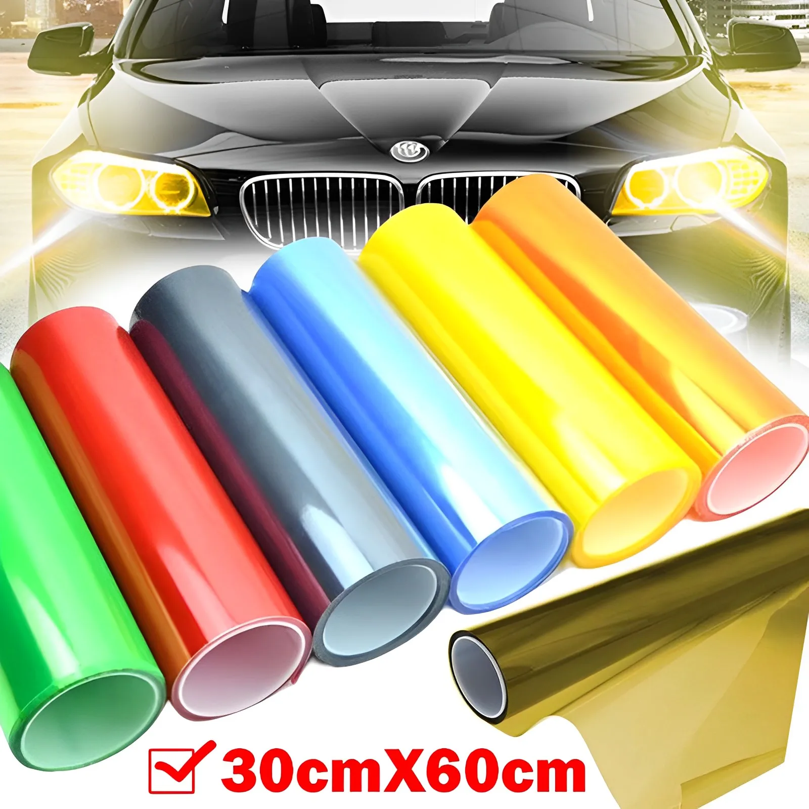 30cmx60cm Auto Car Light Headlight Taillight Tint Styling Waterproof
