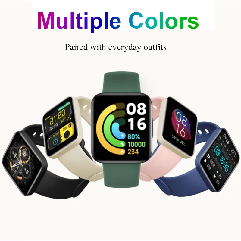 Premium Silicone Strap with Soft Case - Replacement Watchband for Xiaomi Mi Watch/Redmi/Poco