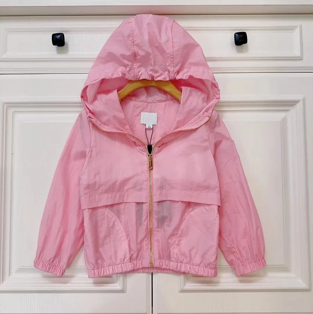 

2023 Black Pink Girls Boys Sun proof Light Breathable Brand High Quality Coat 3 4 6 8 10 12 14Y
