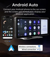 BQCC-Écran Carplay sans fil portable, caméra de recul arrière HD, autoradio DVR, lecteur vidéo MP5, Android Auto, 10.26 pouces 5