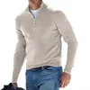 2024 Spring and Autumn New Men's Half Zipper V-neck Knitwear Men's Casual Pullover Sweater Polo 6