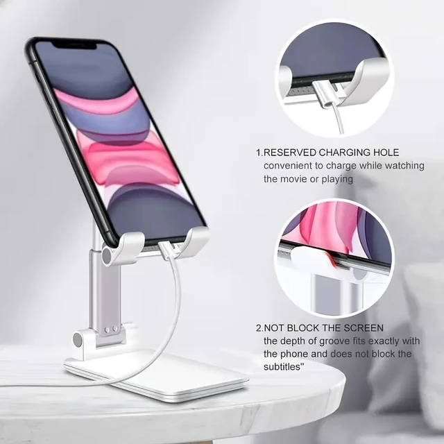 Desk Mobile Phone Holder Stand For IPhone IPad Xiaomi Adjustable Desktop Tablet Holder Universal Table Cell Phone Stand 2