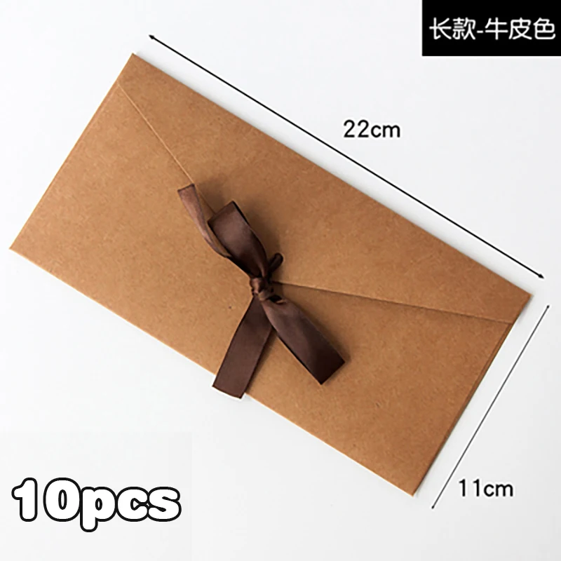 10pcs/lot 220*108mm Retro European Colored Pearlescent Paper Envelope Ribbons for Wedding Invitations High-grade Busines Packing kraft paper envelopes window envelopes mailing envelopes mini envelopes gift card envelopes