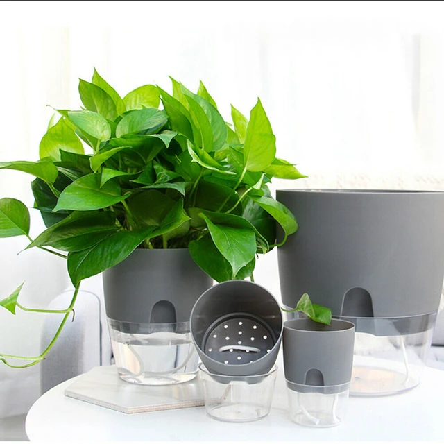 Fioriera per irrigazione fatta a mano 2 strati pianta per irrigazione  automatica vaso da fiori con contenitore per acqua vasi da fiori rotondi  decorazioni per giardino di casa FU - AliExpress