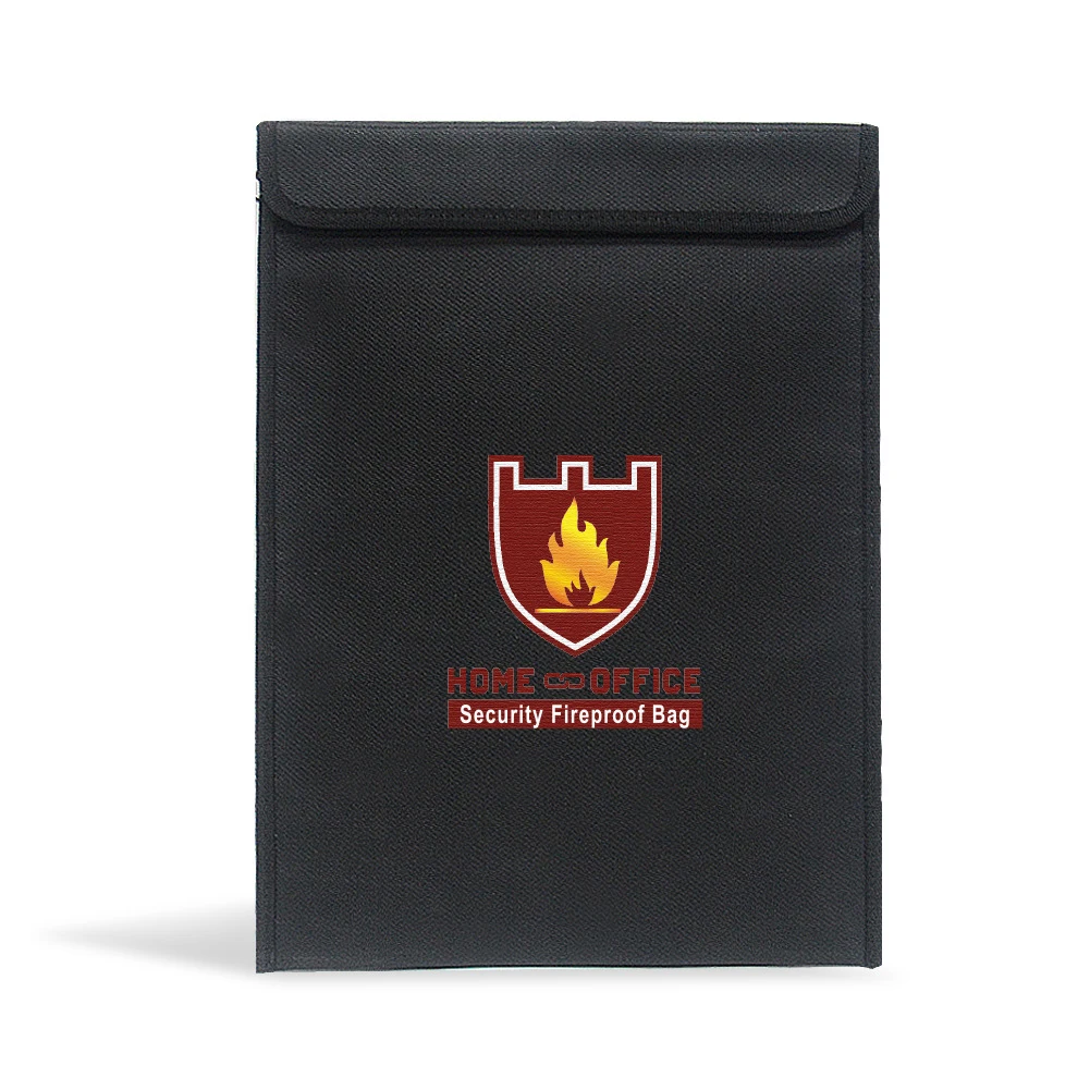 

Waterproof Fireproof Document Bag Home Office 38*28cm Black Fireproof Liquid Silicone High Temperature Resistant