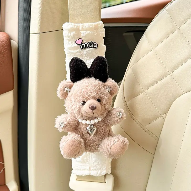 귀여운 빨간 팬더 곰 자동차 시트 벨트 어깨 커버, 어린이 목 자동차 장식 용품, 자동차 액세서리, 인테리어 여성, 신제품
