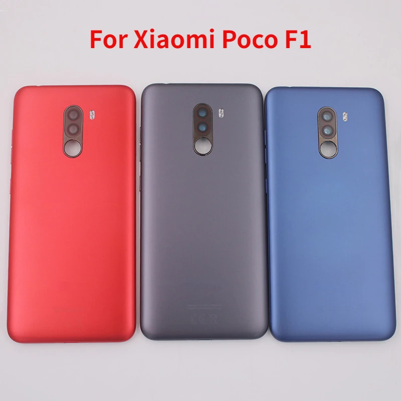 

Original Back Cover For Xiaomi POCOPHONE F1 Battery Cover Rear Door Housing Case with Camera lens+Volume Power Buttons