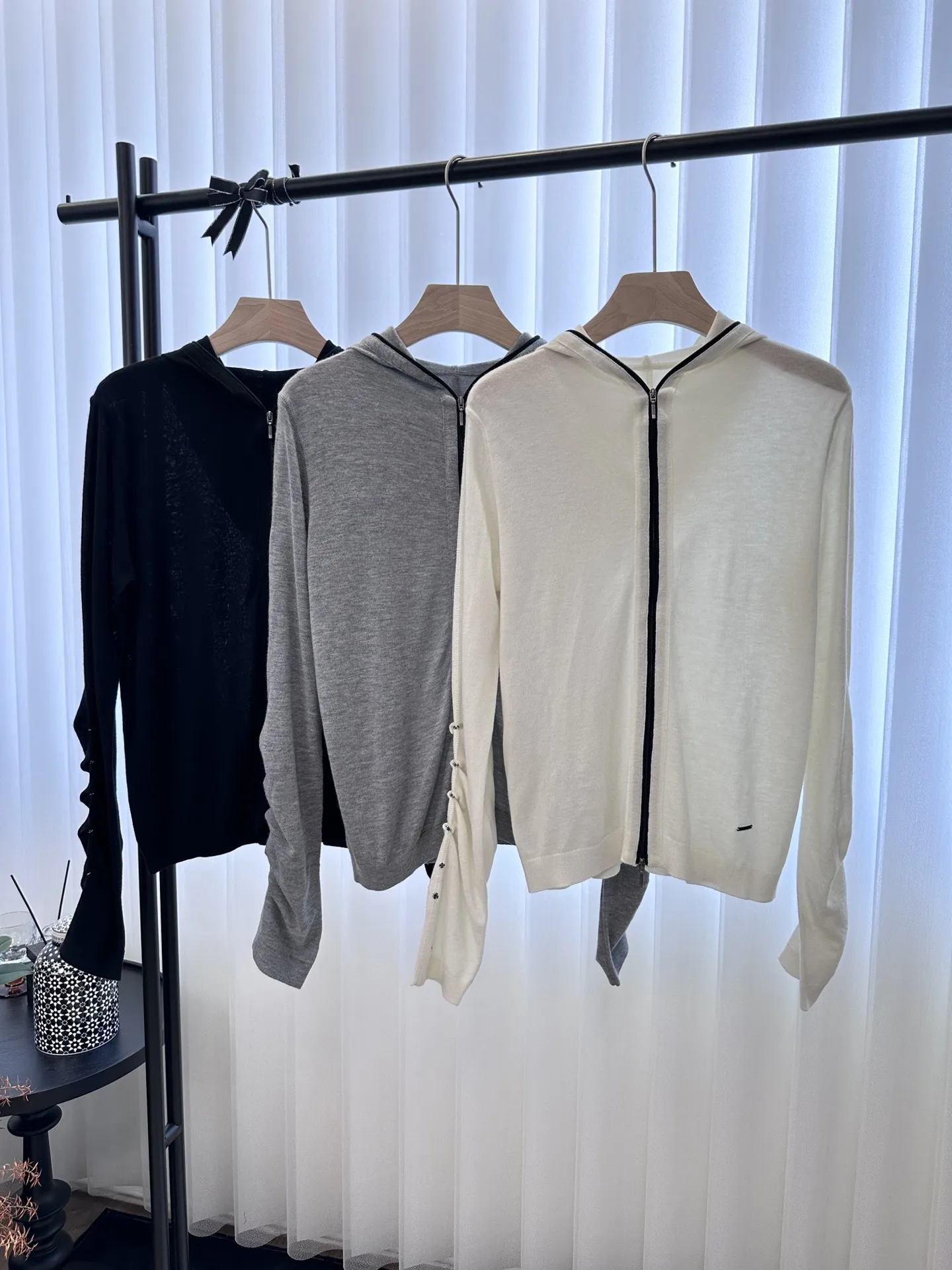 

2023 Autumn/Winter Fashion New Women's Clothing Cufflinks Double Zipper Hooded Top 0912