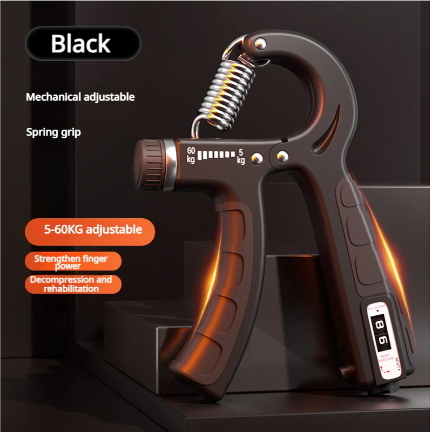 Grip Trainer Hand Squeezer Forearm Strength Trainer Adjustable Resistance Adjustable Reps Hand Grip Trainer for Muscle Building 6
