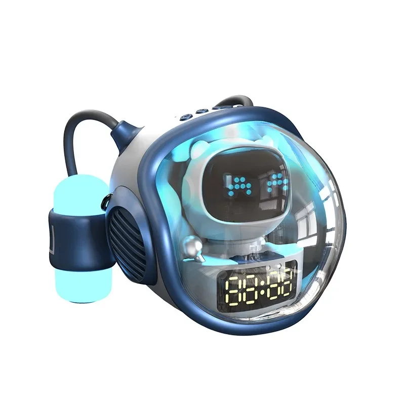 Astronaut Spaceship Wireless Bluetooth Speaker AI Interactive with RGB Light Alarm Clock Night Creative Gifts