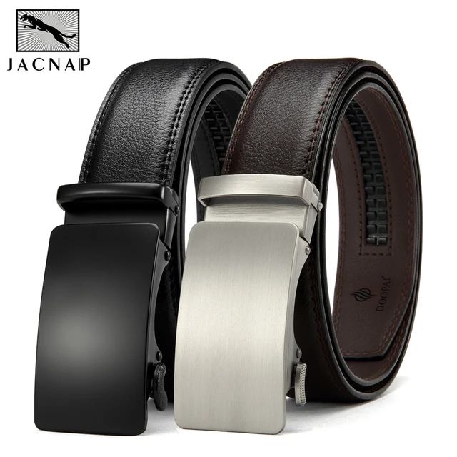 Men's Luxury Fashion Automatic Buckle Belt Leather Belts Waist Ratchet  Waistband