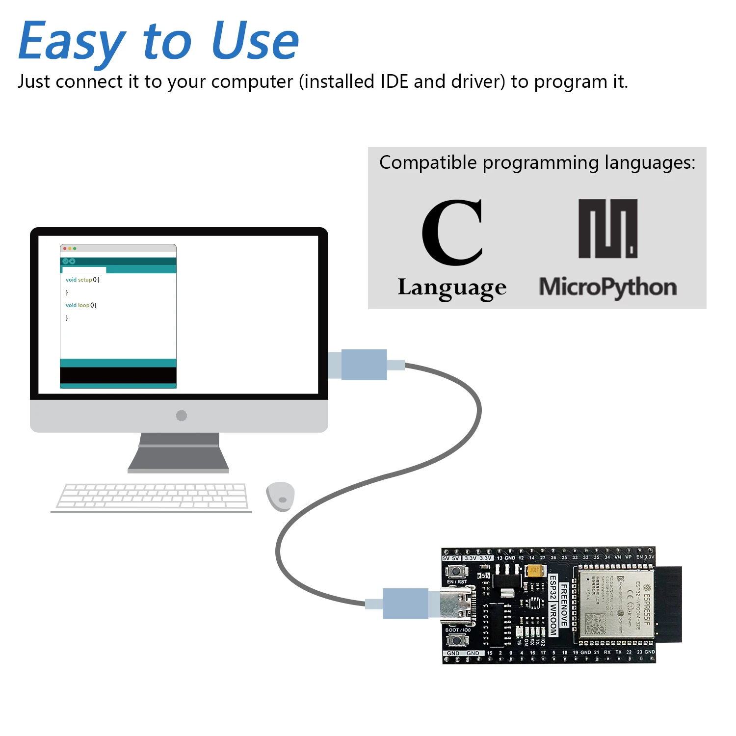 รูปสินค้า บอร์ดควบคุมไร้สาย ESP32 สำหรับโปรเจกต์ DIY