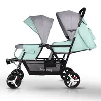 Poussette double pour bébé, siège avant et arrière, légère, pliable, Double assise et couchée, deuxième poussette pour bébé 6