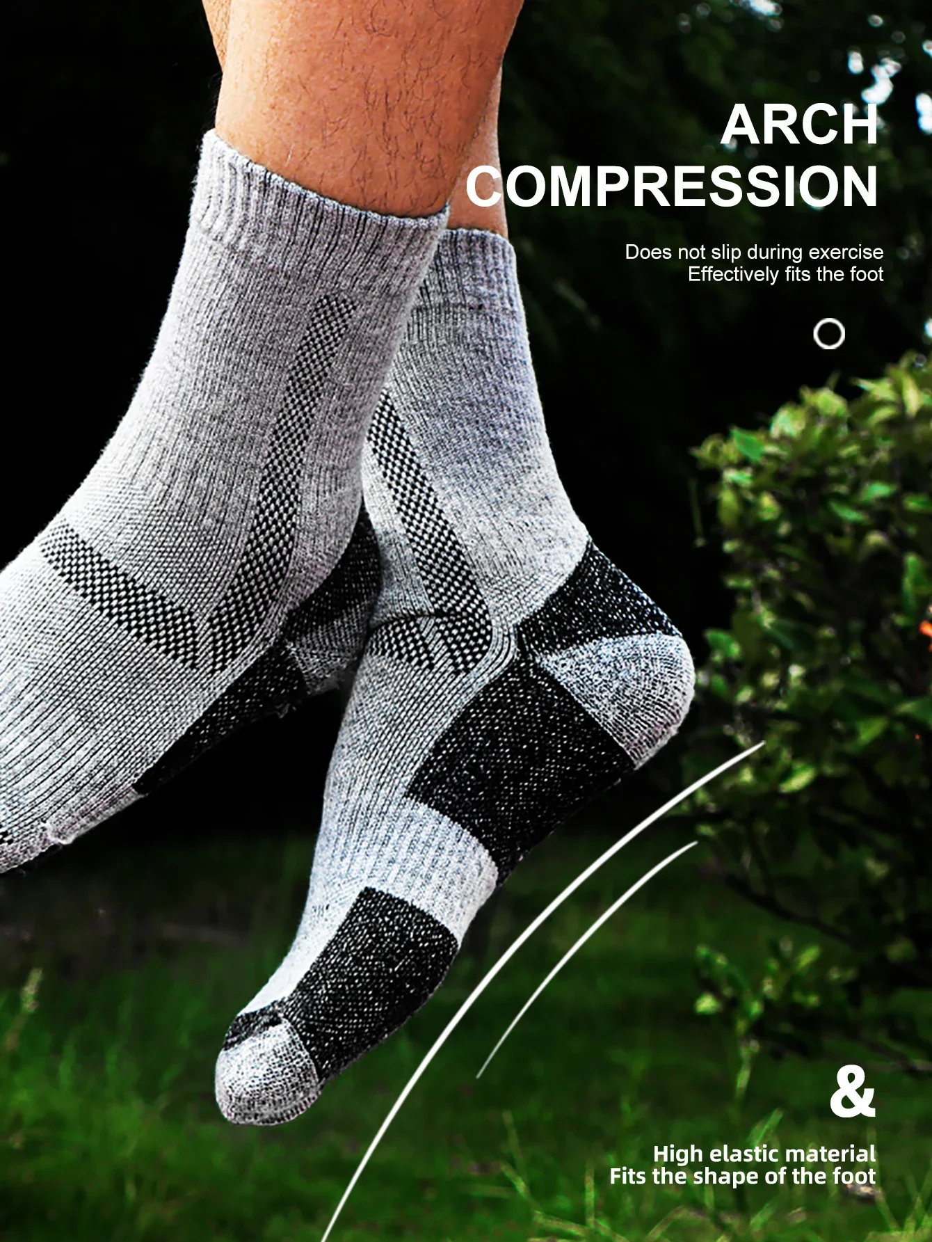 1 Paar Thermo-Socken aus Wolle für den Winter, lang, warm, weich, für Ski und Snowboard, dicke Baumwolle, feuchtigkeitsabsorbierend, hochelastische Socken – Detail 3