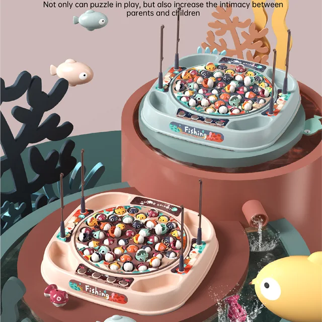 2021 kids toy play house simulation baby fishing toy children's electric rotating music light parent-child interaction for gift 1