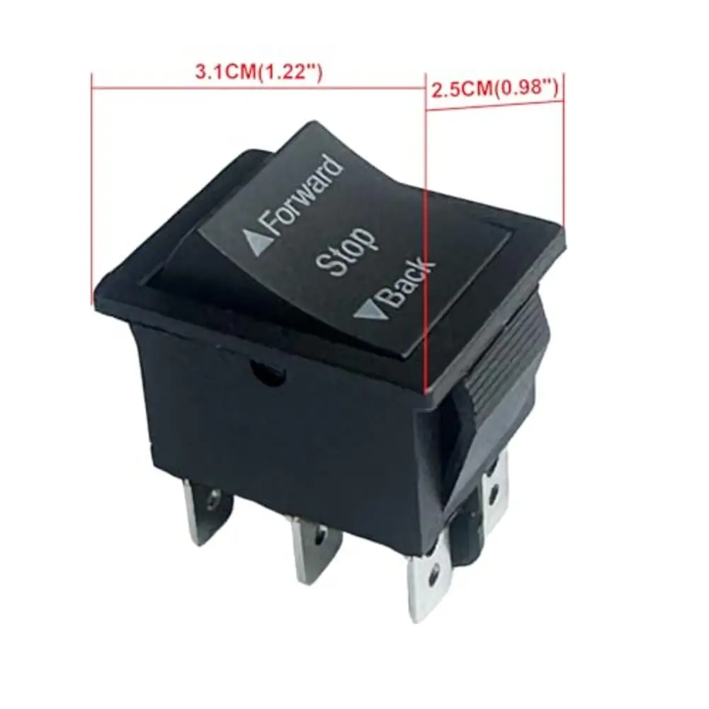 2 Stück Vorwärts-Rückwärtsschalter für Fahrtenautos, kompatibel mit 6 V, 12 V, 24 V, elektrischem Spielzeug zum Aufsitzen, Rocker-Shifter-Ersatz – Detail 7