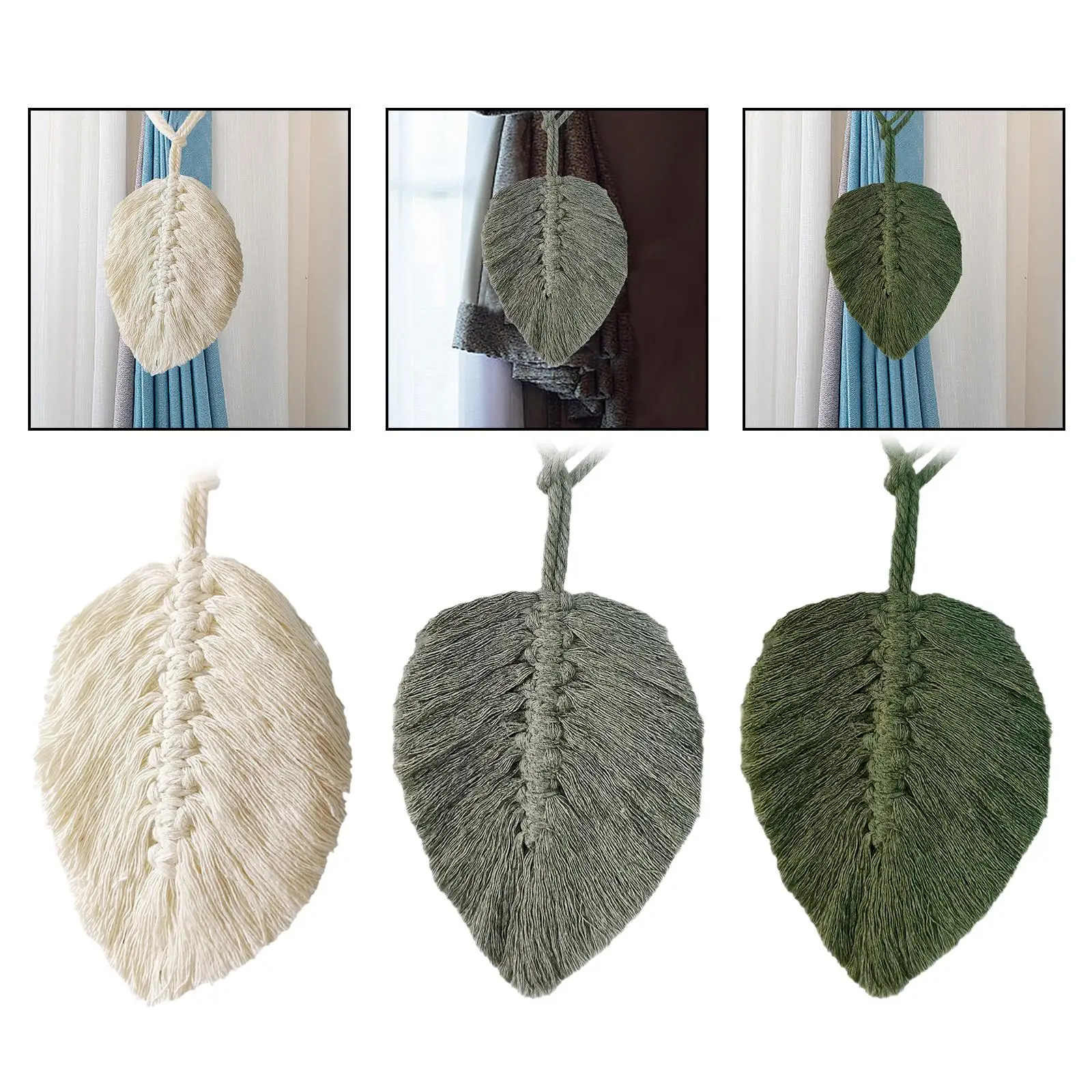 Bohemian Curtain Tieback Home Decoration Decorative Nordic Leaves Shape Cotton Drape Tie Curtain Tie Back for Indoor Outdoor