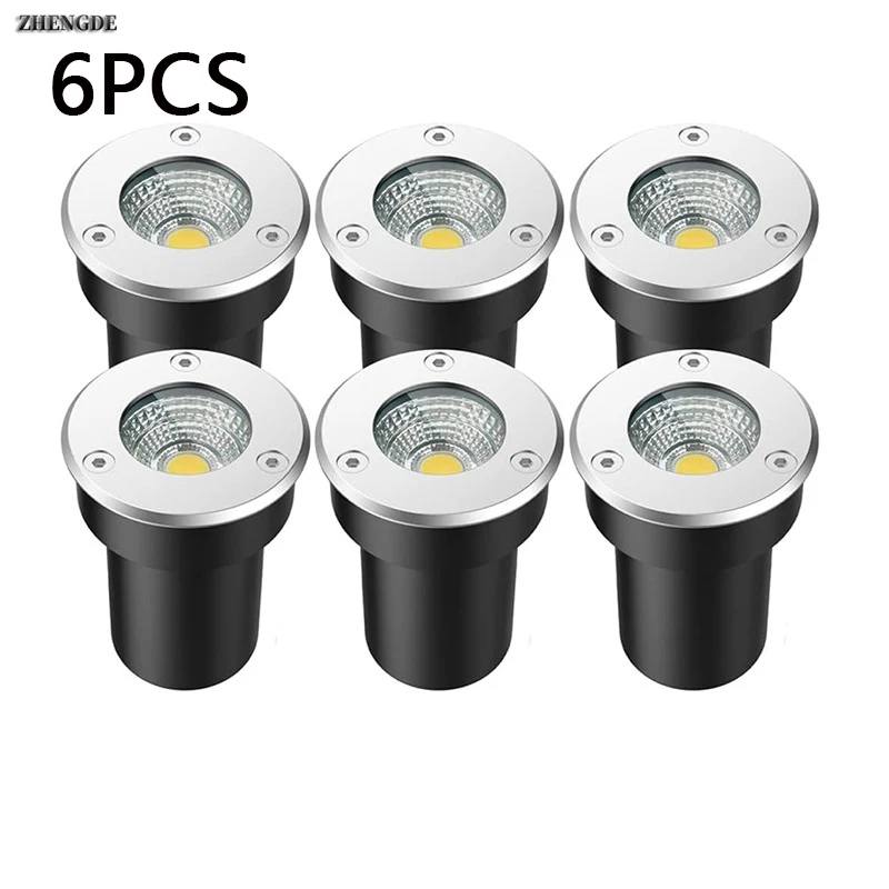 6PCS Outdoor Garden Lighting IP67 Waterproof LED Underground Light 5W10W15W Buried Light Garden Landscape Light 110V220V 12V kaito montigolia underground