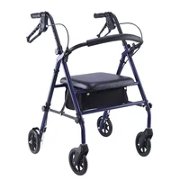 Chariot de marche classique et pratique avec roues, pouvant être poussé et utilisé comme fauteuil roulant pour personnes âgées, avec freins, cadre d'aide à la marche 5