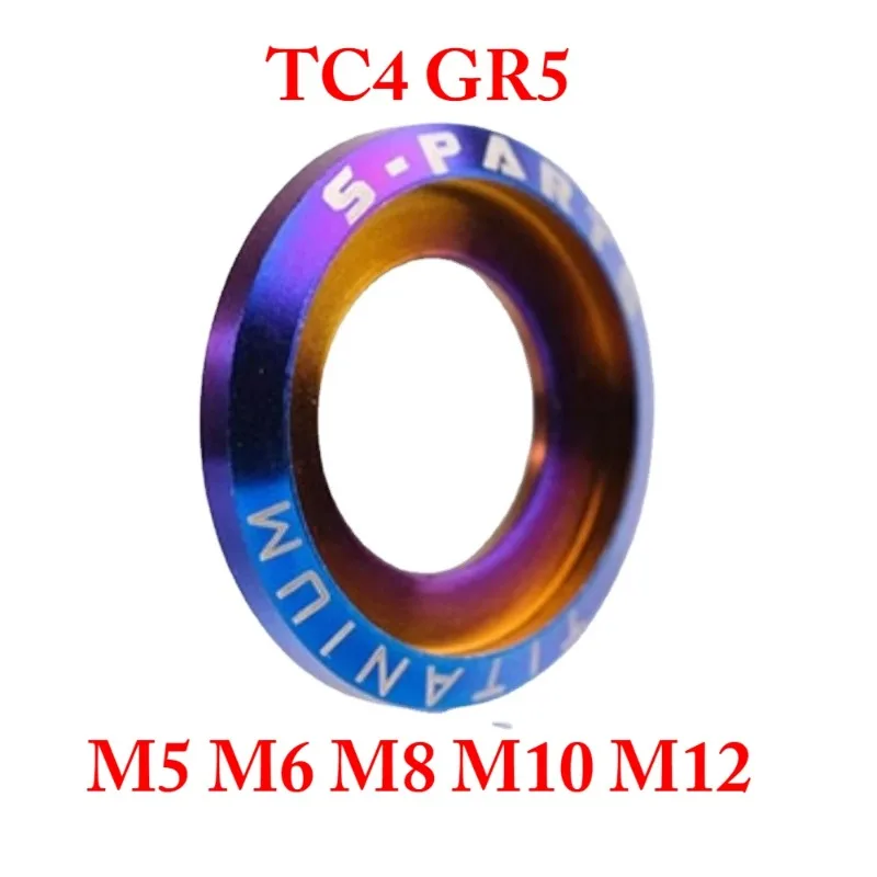 M4 M5 M6 M8 M10 M12 Tc4 Gr5 Titanium Legering Brede Ring Streepje Voor Flens Bout Motorfiets Diy Fiets