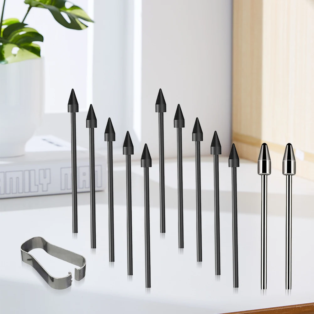 Titanium Alloy Plastic Fine Point Pencil Nibs with Clip Accurate Control Pencil Tips for Samsung Ultra/S7/S7 FE/S6/S6 Lite