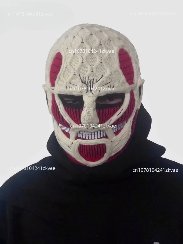 

Attack On Titan Mask popular Ski Riding face mask mens caps handmade fall winter warm beanies face hats for men