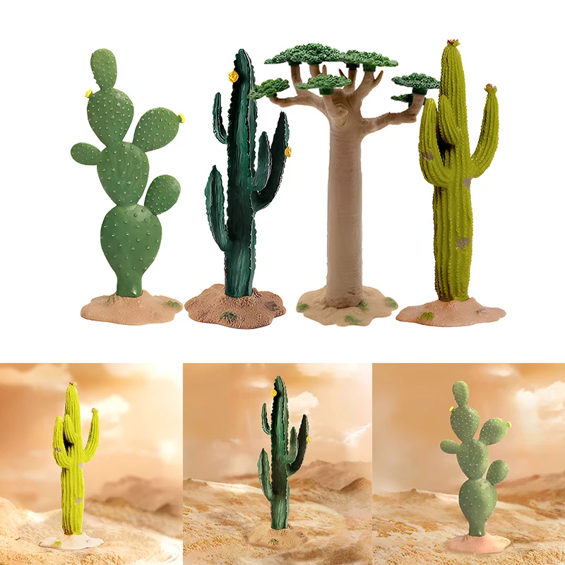 Simulazione Green Wild Plant Scene Baobab Tree Cactus Model Scenery Micro Landscape For Home Ornaments Garden Desk Decoration