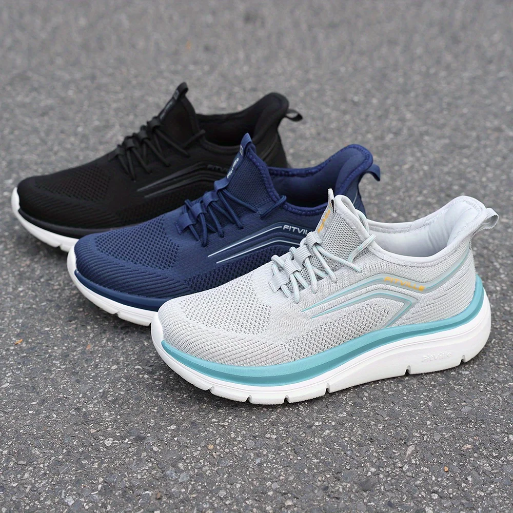 أحذية جري بنعل سميك أحذية رياضية رجالية مبطنة خفيفة الوزن وواسعة مع دعم قوس للأقدام المنتفخة أحذية رياضية خارجية