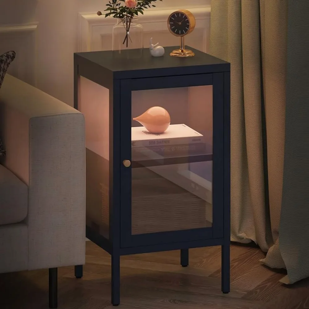 

Небольшая тумбочка, журнальный столик для гостиной, металлический боковой столик со встроенным датчиком, регулируемая полка, домашняя мебель, столы для чая