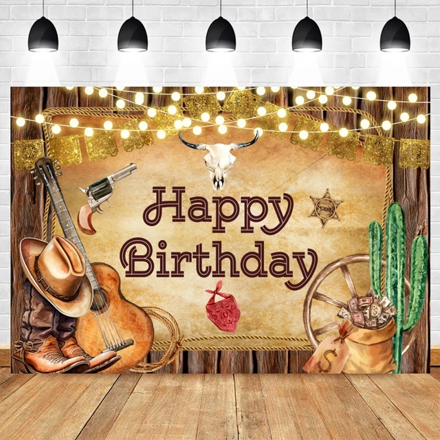 Lot De 44 Décorations De Fête D'anniversaire De Cowboy Occidental, Bannière « Happy Birthday » Sur Le Thème Occidental Pour Garçon Et Fille, Fournitures De Décoration De Fête Prénatale