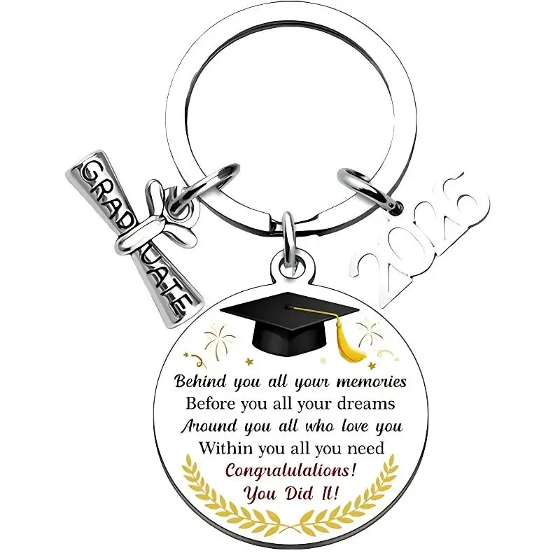 2026 Abschlussgeschenke, Schulabschluss-Schlüsselanhänger, Edelstahl-Schlüsselanhänger, personalisierte Accessoires, modischer Anhänger – Detail 3