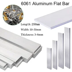Versatile 6061 Aluminum Flat Bar Plate - Customizable Width & Thickness - 3x15x250mm