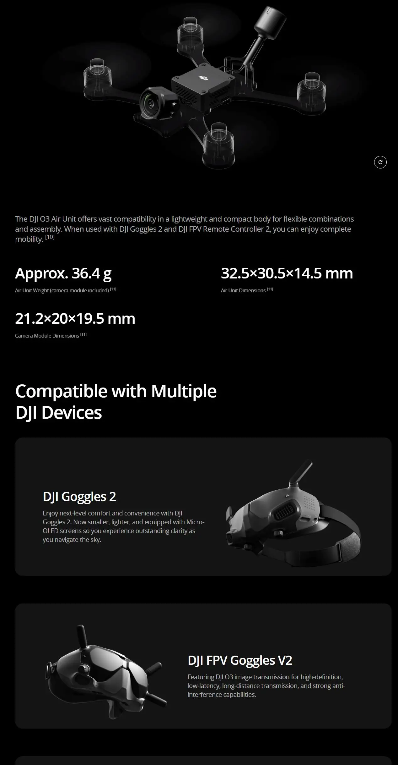 Description Picture 5 of itemDJI O3 Air Unit FPV Drone Digital Transmission System 10km Max Range 1080p/100fps H.265 Video Transmission for FPV Goggles V2