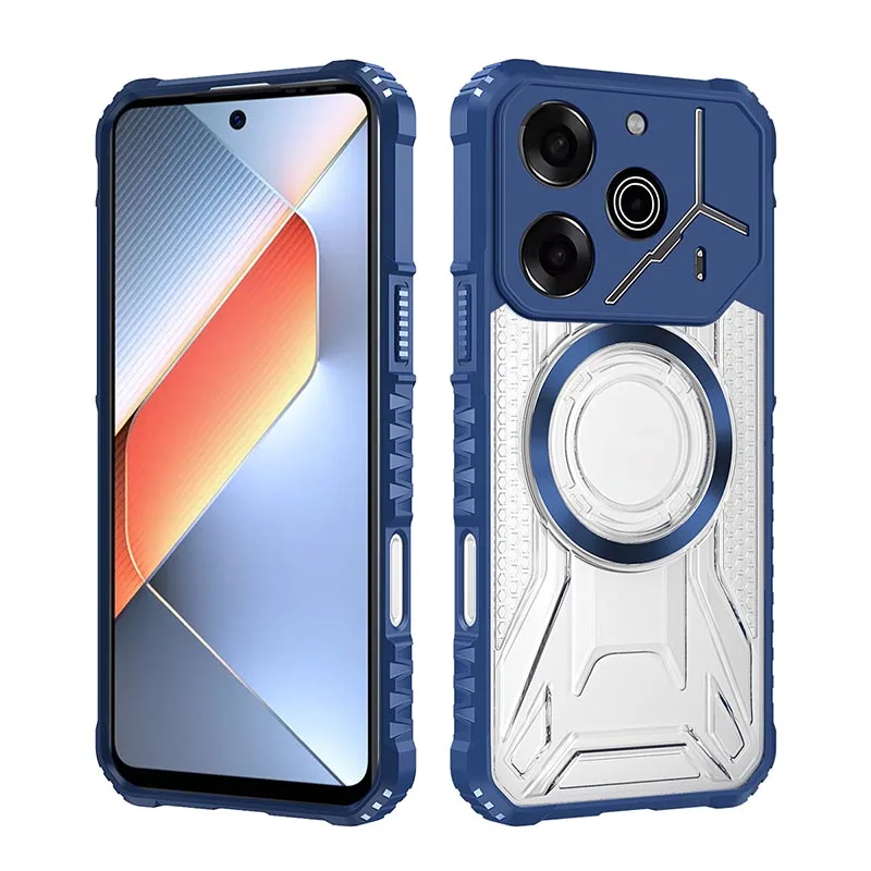 Battle Shadow Anti-Slip Transparent Phone Case - Durable Hard PC + TPU Cover