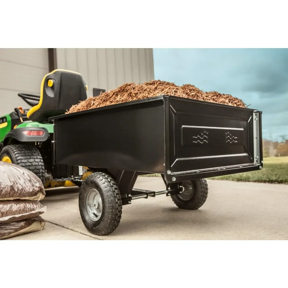 Black Multi-purpose Cart With Wheels 350-Pound Steel Dump Cart 45-0303 Garden Carts Cargo Trolleys Folding Trolley Supplies Home