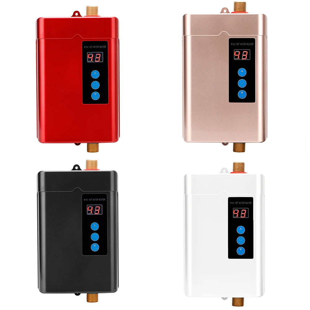 Digital Electric Water Heater Remote Control Instantaneous Tankless Water Heater for Kitchen Bathroom Shower Water Fast Heating 3500w electric shower instant water heater 3s heating bathroom kitchen tankless electric water heater temperature display 220v